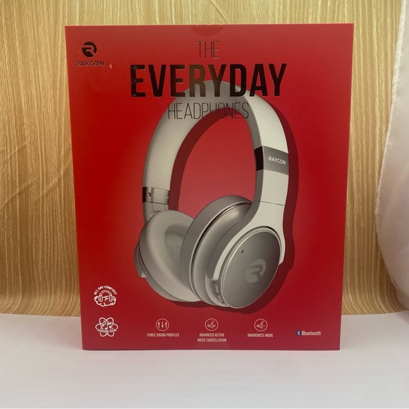 Raycon The Everyday OverEar Active-Noise-Canceling Wireless Bluetooth-WHITE NEW